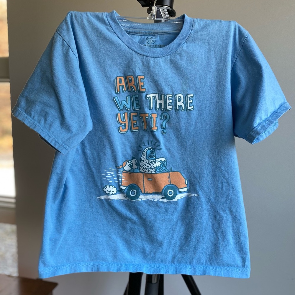 Fun Blue t-shirt  "Are We There Yeti?"